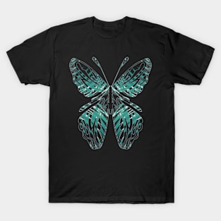 Delicate Green Butterfly Silhouette T-Shirt